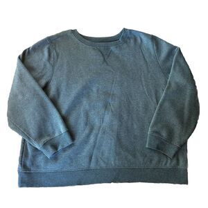 Dip Pullover Sweater Sz 3X Teal Blue Crew Neck Fleece Solid Casual Plus Size